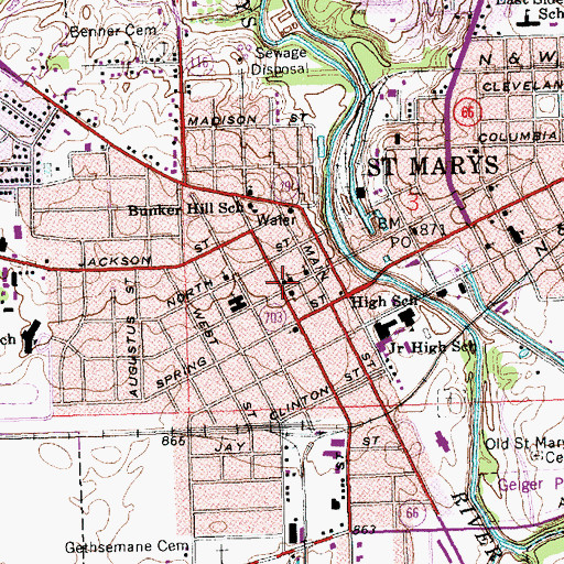 Topographic Map of Zion Lutheran Church, OH
