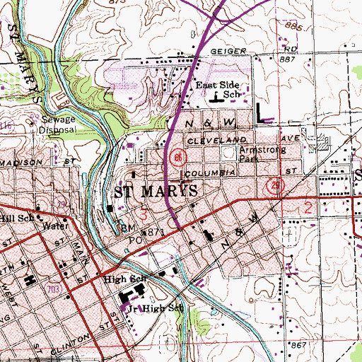 Topographic Map of Grace United Methodist Church, OH