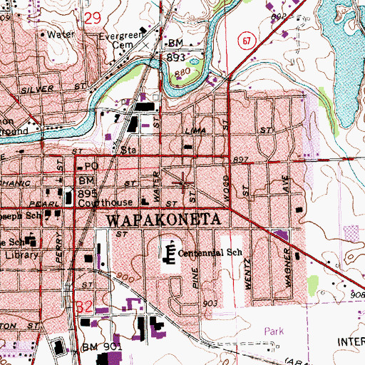 Topographic Map of Salem United Methodist Church, OH