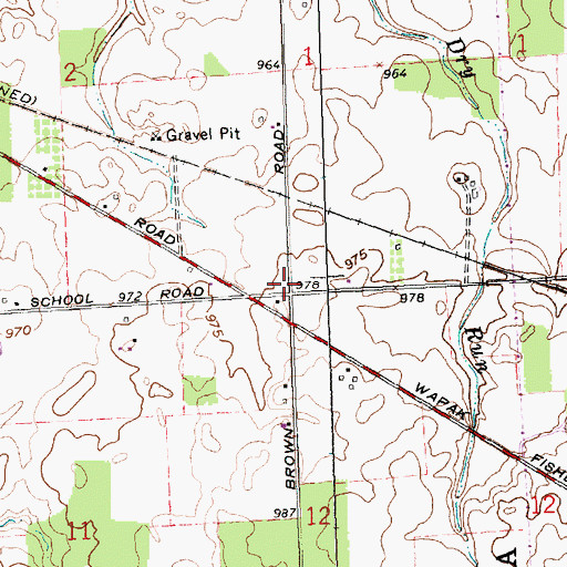 Topographic Map of School Number 1 (historical), OH