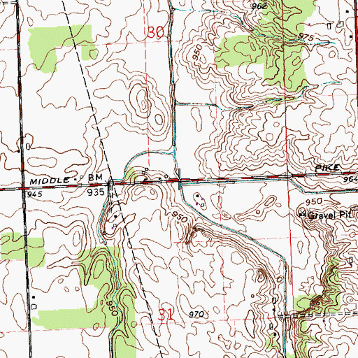 Topographic Map of Dry Run, OH