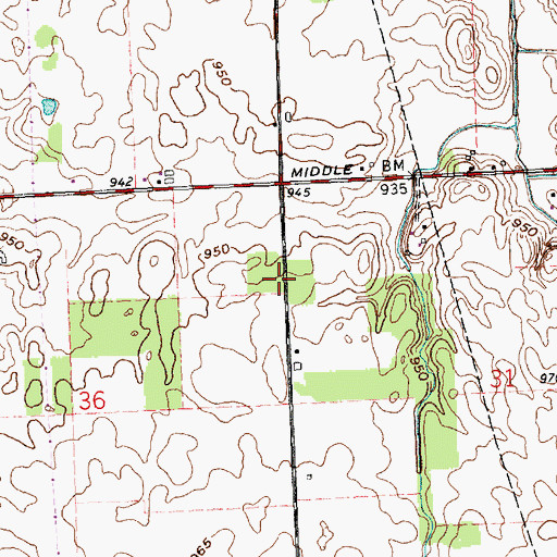 Topographic Map of Reinhart Cemetery, OH
