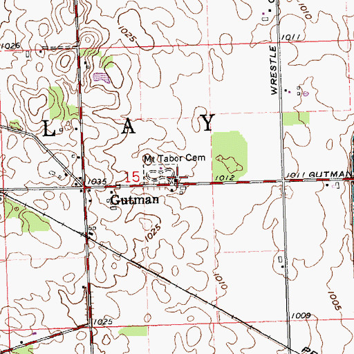 Topographic Map of Mount Tabor Methodist Church, OH