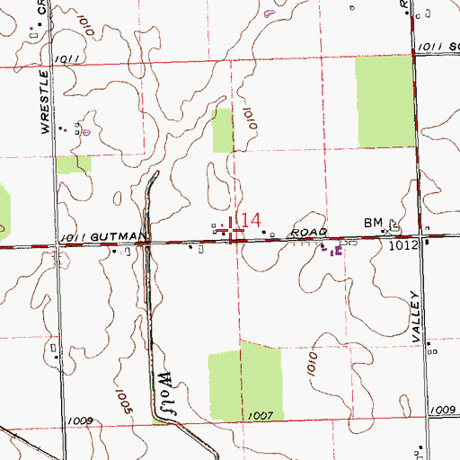 Topographic Map of School Number 4 (historical), OH