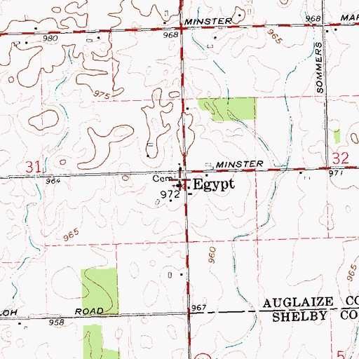 Topographic Map of Saint Josephs Cemetery, OH