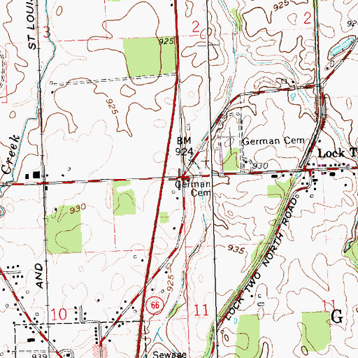 Topographic Map of North School (historical), OH