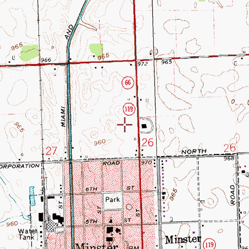 Topographic Map of Memorial Field, OH