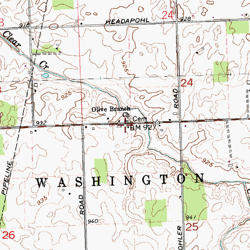 Topographic Map of Walnut Grove School (historical), OH