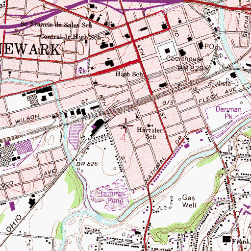 Topographic Map of German Salem Presbyterian Church (historical), OH
