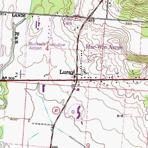 Topographic Map of Luray Christian Apostolic Church, OH