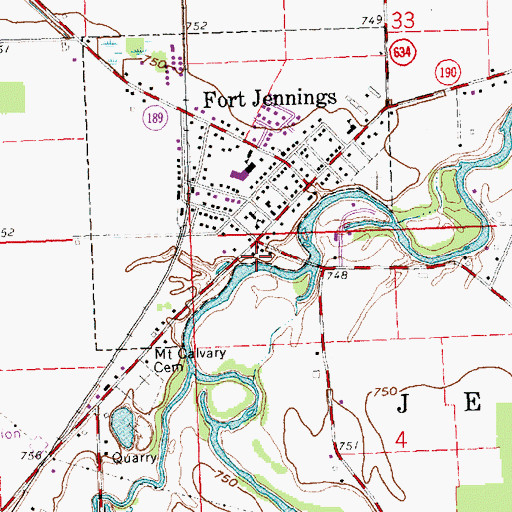 Topographic Map of Fort Jennings (historical), OH