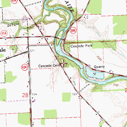Topographic Map of Myers Cemetery, OH