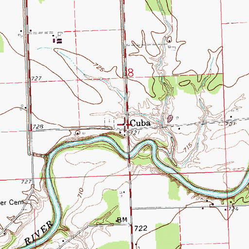 Topographic Map of Saint Isadores Catholic Church, OH