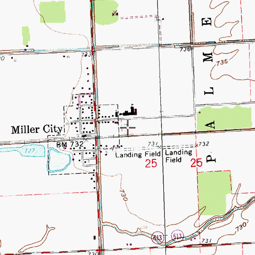 Topographic Map of Saint Nicholas Cemetery, OH