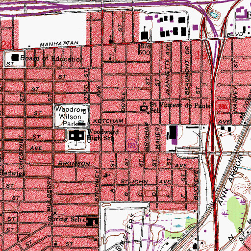 Topographic Map of Church of God, OH