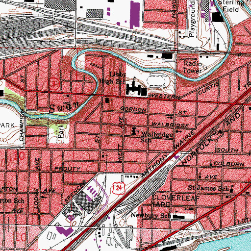 Topographic Map of Church of the Living God, OH