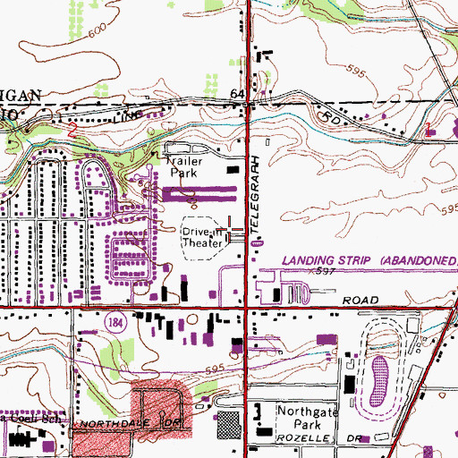 Topographic Map of Consumer Square Shopping Center, OH