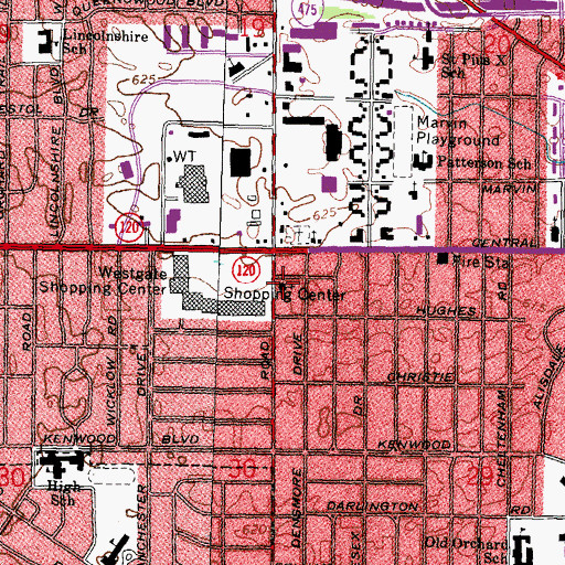 Topographic Map of Covenant Presbyterian Church, OH