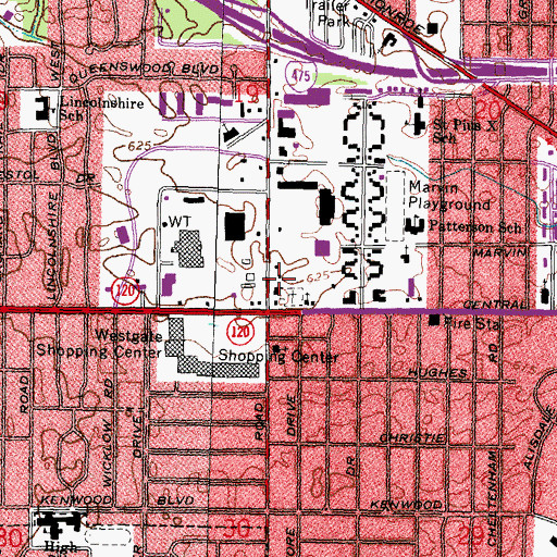 Topographic Map of Dorr-Secor Shopping Center, OH