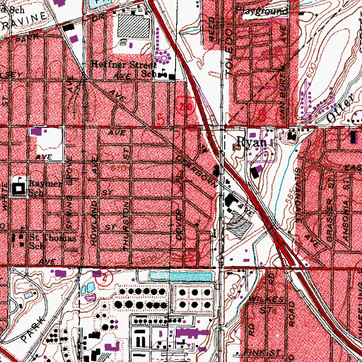 Topographic Map of East Side Wesleyan Church, OH