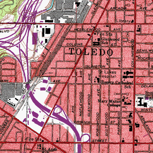 Topographic Map of Eureka Baptist Church, OH