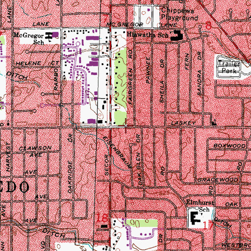 Topographic Map of Fairgreen United Presbyterian Church, OH