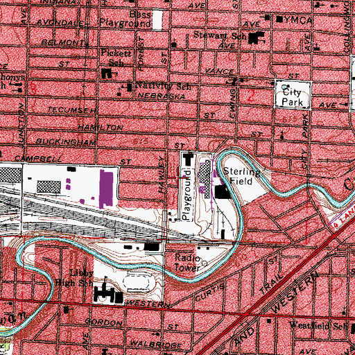 Topographic Map of Freedoms Temple Baptist Church, OH
