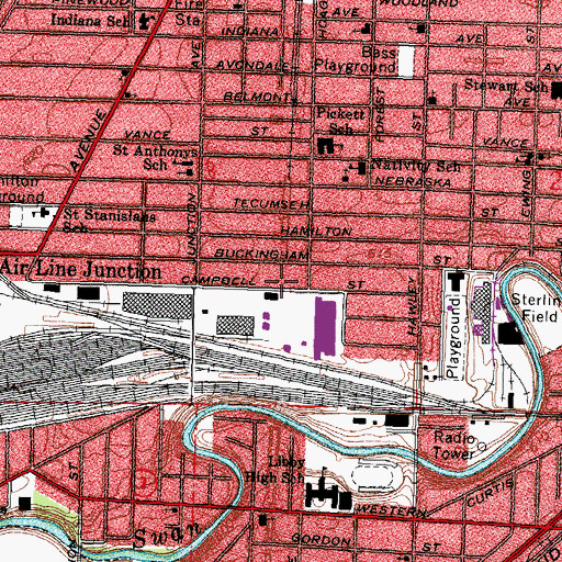 Topographic Map of Kingdom Hall of Jehovahs Witnesses, OH