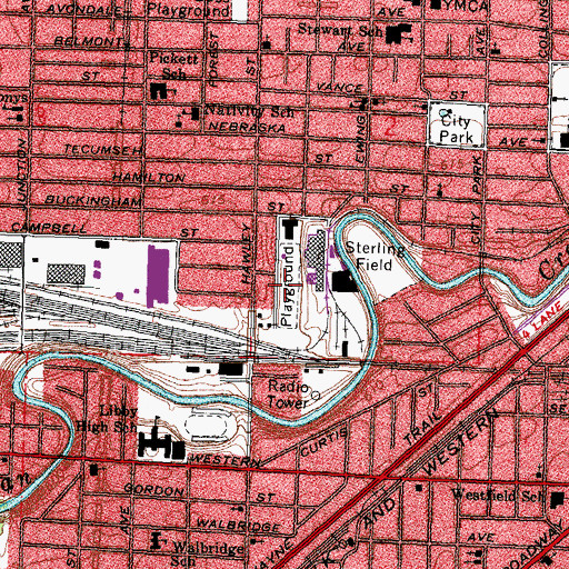 Topographic Map of Landers Park, OH