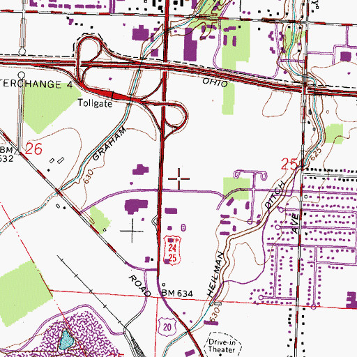 Topographic Map of Maumee Marketplace Shopping Center, OH