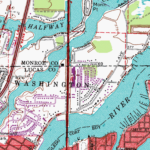 Topographic Map of Merchants Landing Mall Shopping Center, OH