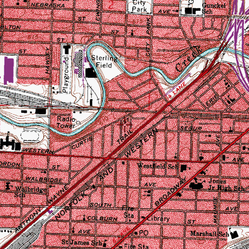 Topographic Map of Morning Star Baptist Church, OH