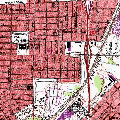 Topographic Map of North Side Church of God, OH