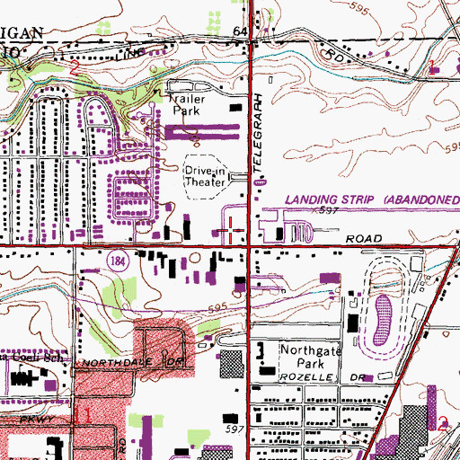 Topographic Map of Northridge Plaza Shopping Center, OH