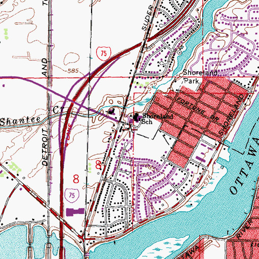 Topographic Map of Saint Andrews Lutheran Church, OH