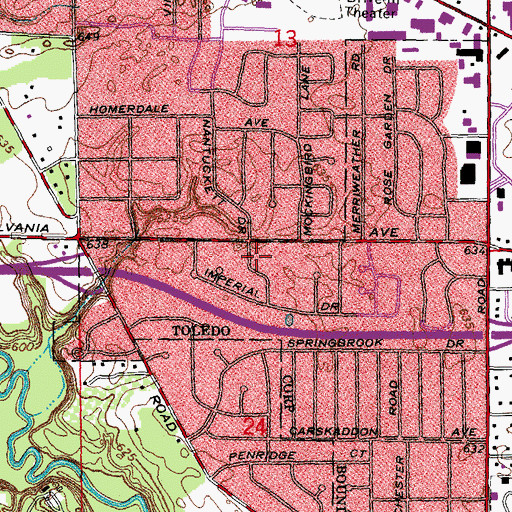 Topographic Map of Saint James Lutheran Church, OH