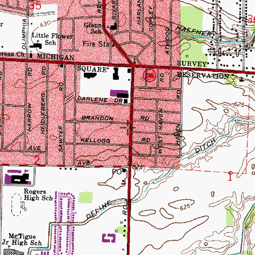 Topographic Map of Epiphany Lutheran Church, OH