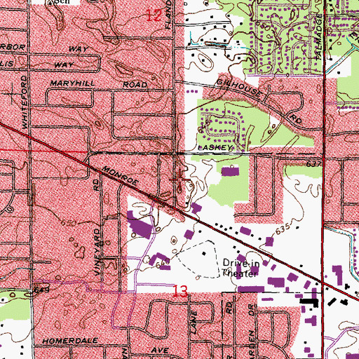 Topographic Map of Chapman Memorial Church of the Nazarene, OH
