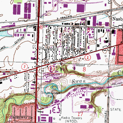 Topographic Map of Bible Temple Pentecostal Holiness Church, OH