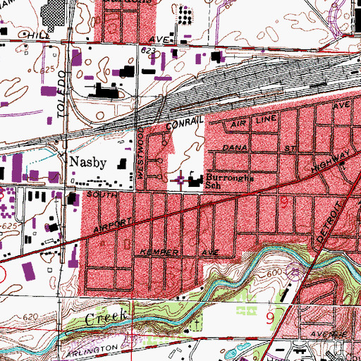 Topographic Map of Faith Evangelical Lutheran Church, OH