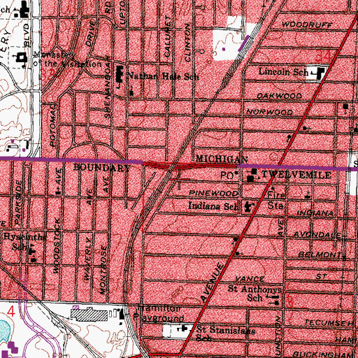 Topographic Map of Christian Love Missionary Baptist Church, OH