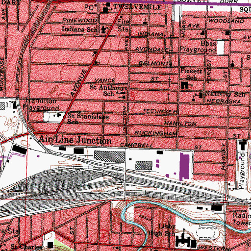 Topographic Map of House of Prayer Holiness Church, OH