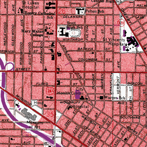 Topographic Map of Berea Church of Christ Holiness, OH