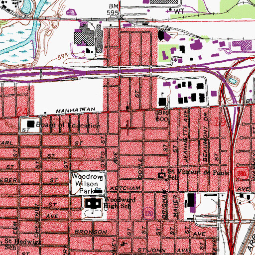 Topographic Map of Christ Evangelical Lutheran Church, OH
