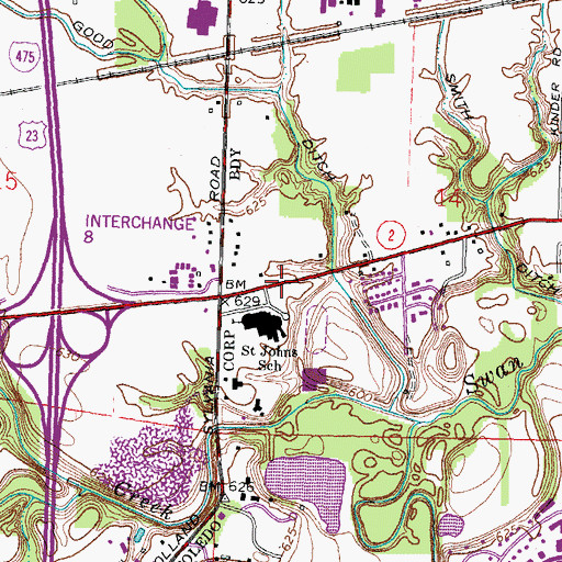Topographic Map of Southwest Alliance Church, OH