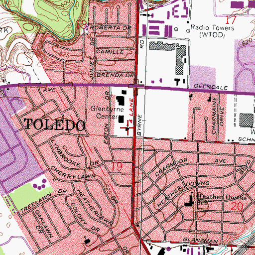 Topographic Map of Heatherdowns Church of the Brethren, OH