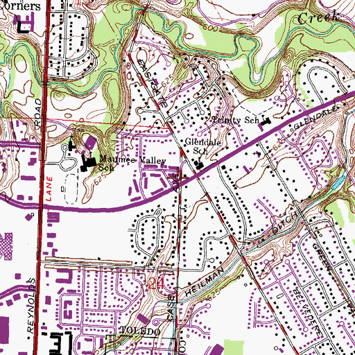 Topographic Map of Church of the Cross United Methodist Church, OH