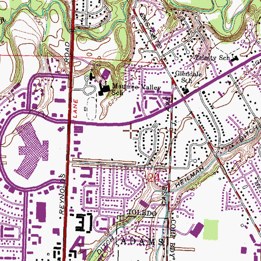 Topographic Map of Calvary Assembly of God Church, OH