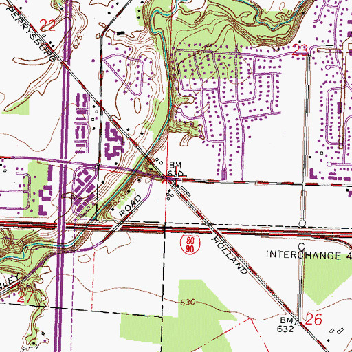 Topographic Map of Saint Joan of Arc School, OH
