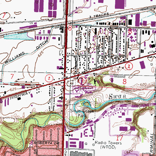 Topographic Map of Maplewood United Methodist Church, OH